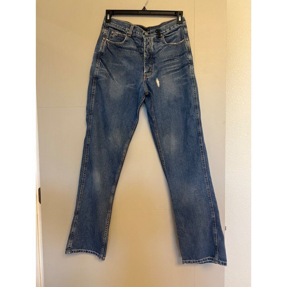 Jordan Two3 Men Distressed Blue Y2K Jeans Size 34 x 34